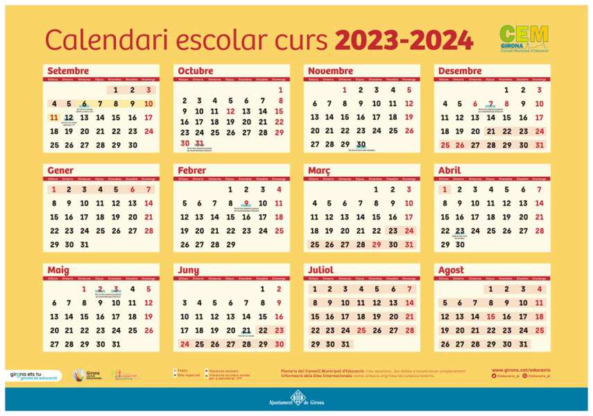 Calendario del girona 2023